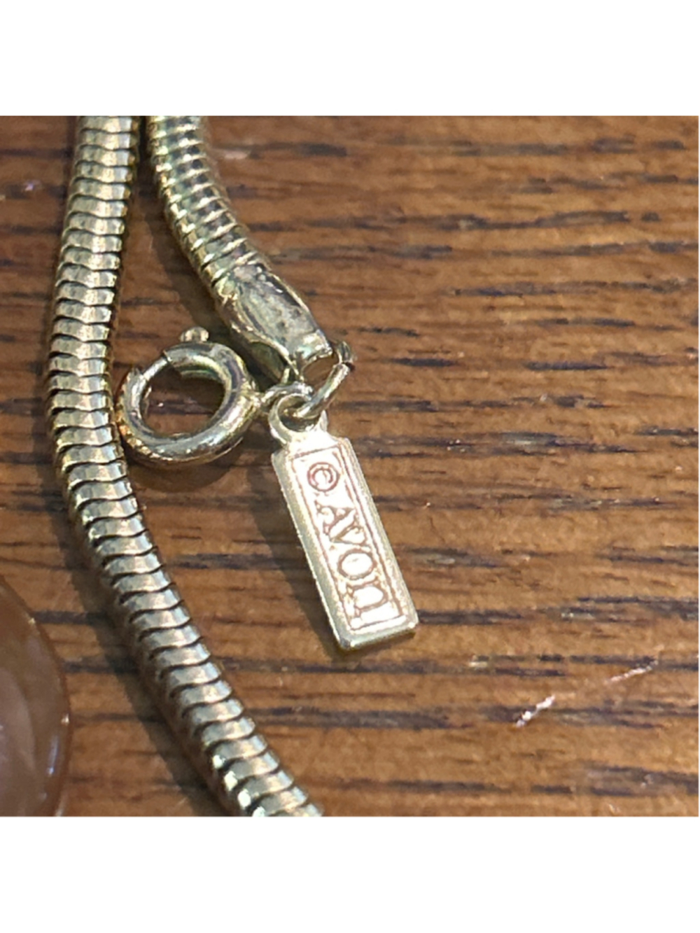 Women's Avon Necklace One Size Brown Beige Geometric Pendant 22” - Picture 3 of 6